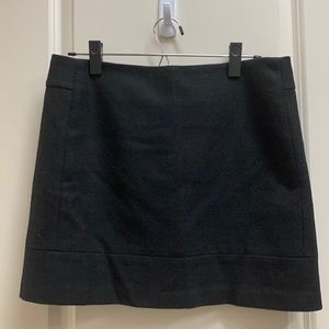 Black wool mini skirt